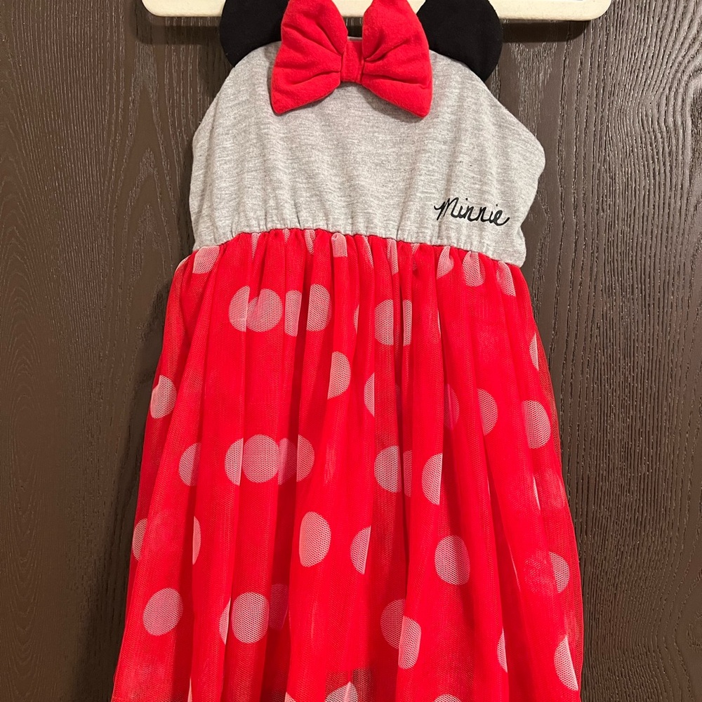 Minnie Mouse Red and Gray Kids Dress